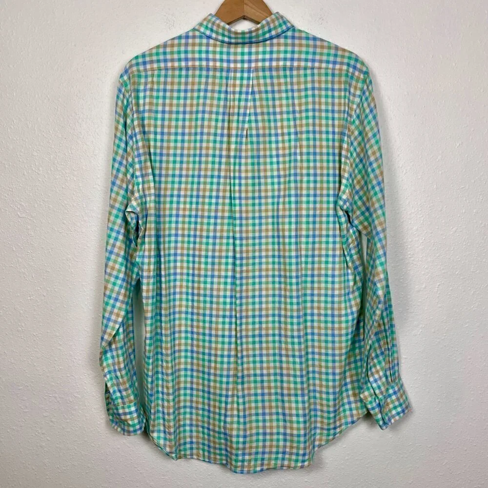 Banana Republic and Vineyard Vines Men's Button Down Plaid Slim Fit Bundle Sz: M